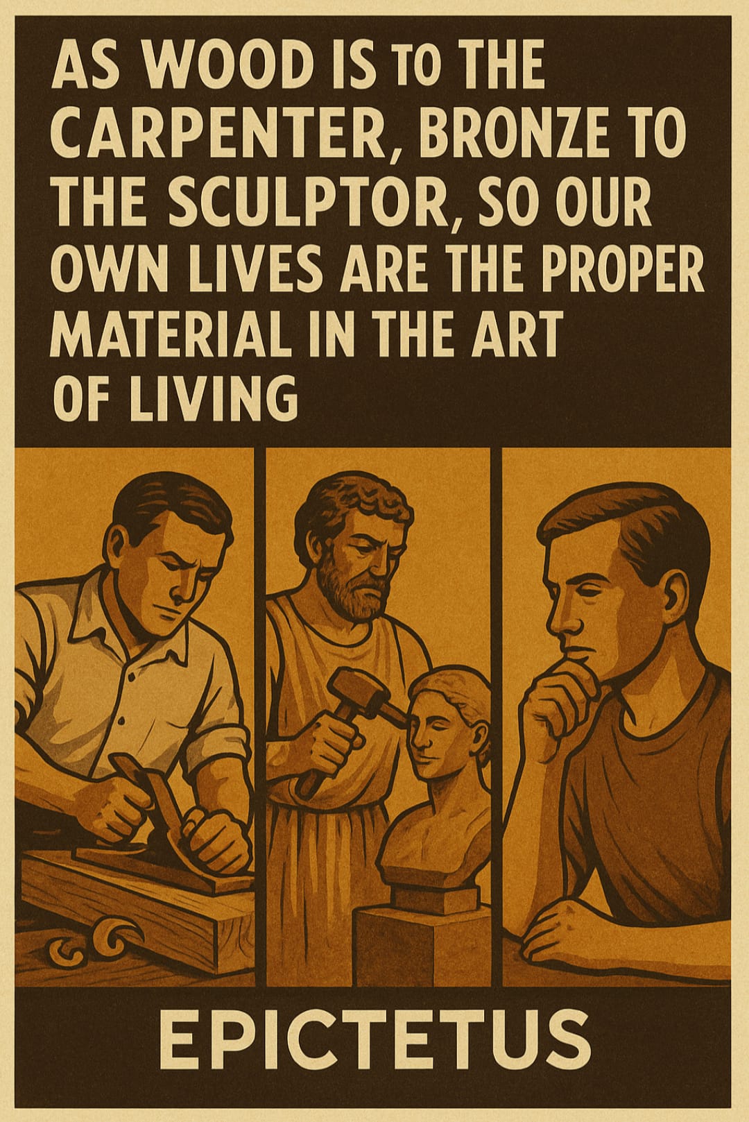 Our lives are the proper material in the art of living